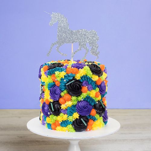 Unicorn Flowers Birthday Cake
