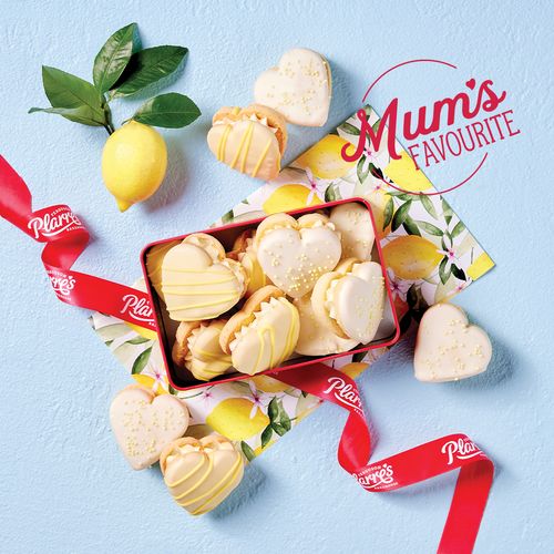Lemon Love Heart YoYo Biscuits in Gift Tin