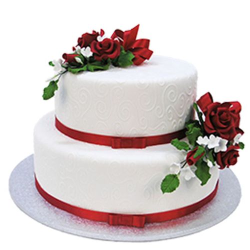 Red Spray Cake - Two Tiers