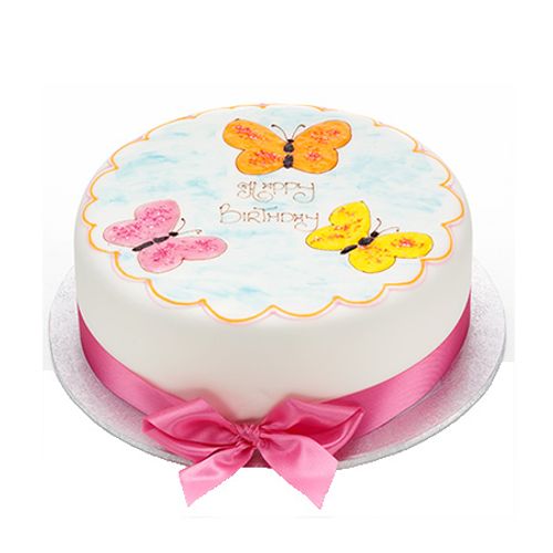 Iced Butterflies Cake - Round 