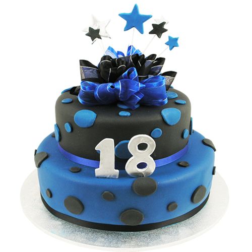 Stars and Dots Cake - Two Tiers