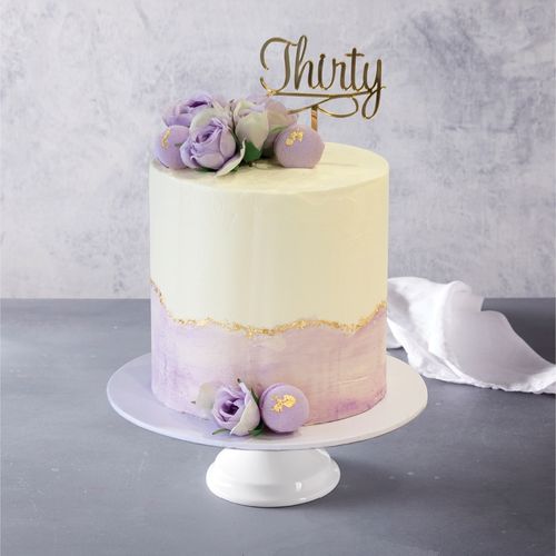 Purple & Gold Buttercream Celebration Cake