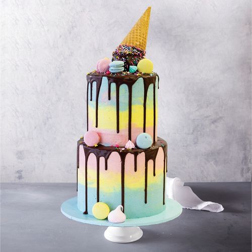 Ice Cream Drip Celebration Cake