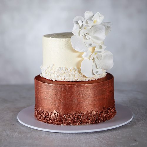 Copper & Cream Wedding Cake