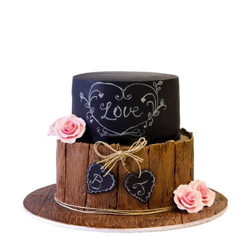Chalkboard of Love Wedding Cake