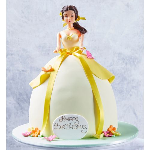 Yellow Butterfly Princess Cake