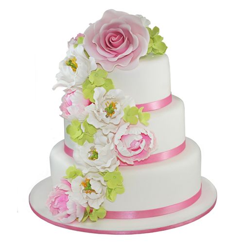 Floral Cascade Wedding Cake