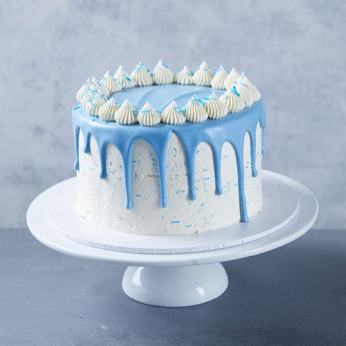 Flourless Blue Drip Cake