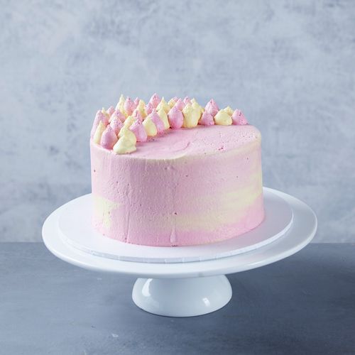 Flourless Pink & Vanilla Buttercream Cake