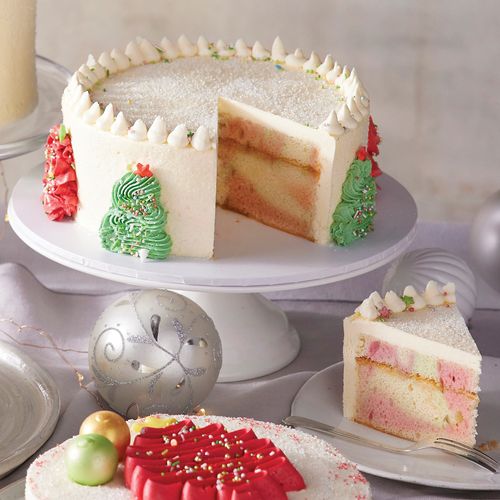Raspberry Swirl Christmas Cake (Vegan)