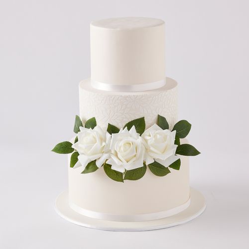 Lavish Ivory Wedding Cake