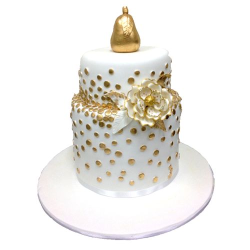 Golden Pear Wedding Cake 