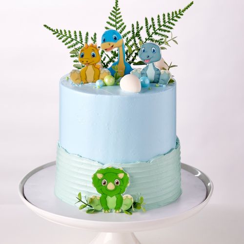 Blue Baby Dinosaurs Cake