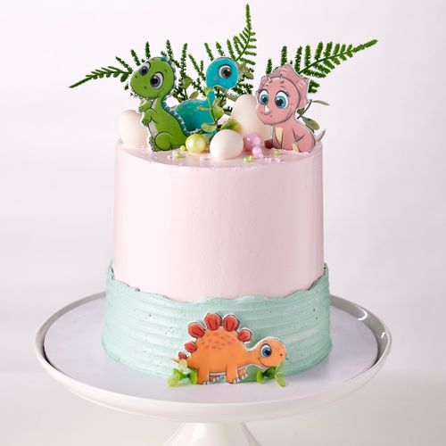 Pink Baby Dinosaurs Cake