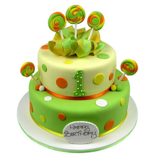 Dots & Lollipops Birthday Cake