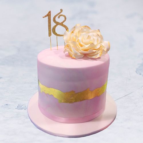 Golden Bow Birthday Cake