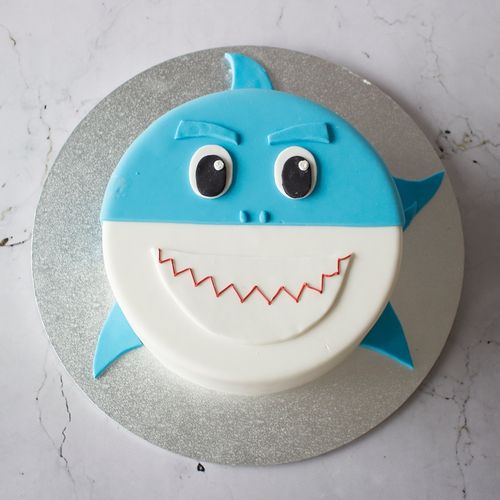 Shark Face Birthday Cake